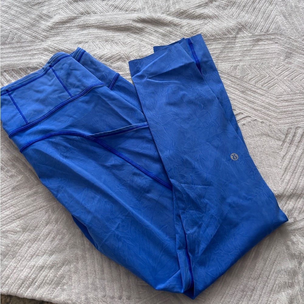 Lululemon marbled cerulean blue leggings ankle